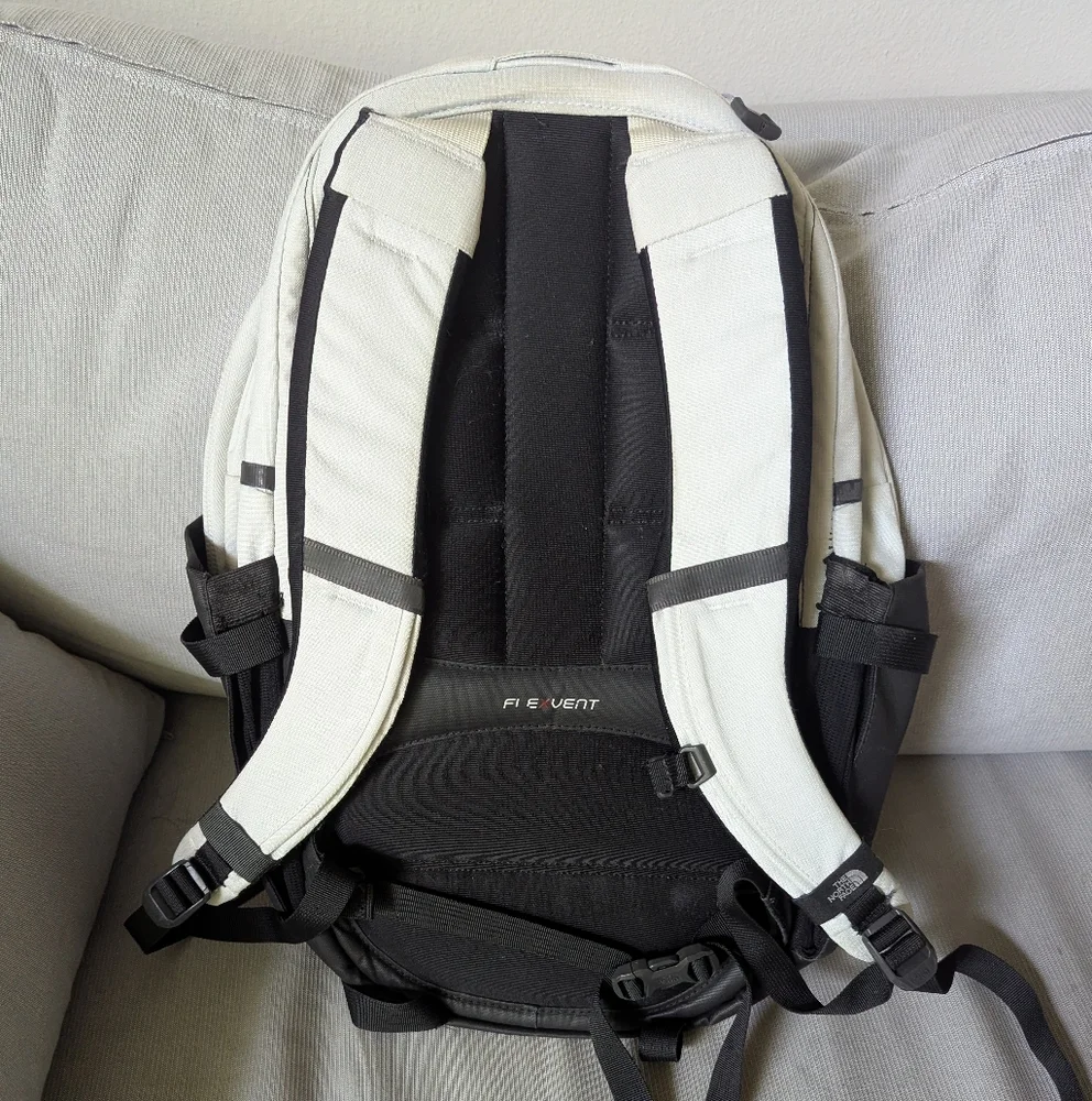 The North Face TNF Recon Black and Light Grey/ Blue Backpack School College Fall - Picture 2 of 10